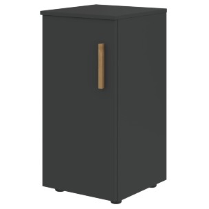 Шкаф колонка с глухой малой дверью (L) и топом FLC 40.1(L) Белый премиум/Дуб Гамильтон 404х429х818