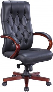 Кресло руководителя Everprof Monaco Wood Кожа