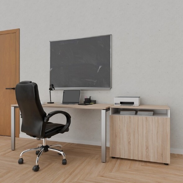 Стол Лофт 1400х600 на П-образных опорах, серый