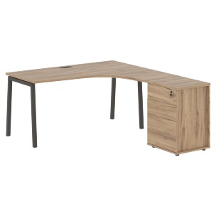 Стол эргономичный с тумбой ELCET 1518(R) 1560х1880х750 EDIS