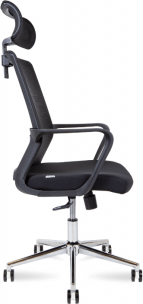 Кресло офисное Интер чёрная сетка/хром