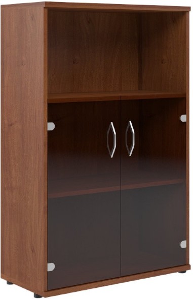 Шкаф с малыми стеклянными дверьми СТ-2.2 Орех Французcкий 770*365*1200