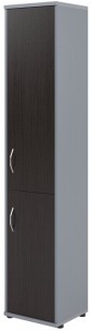 Шкаф колонка с глухой средней и малой дверьми СУ-1.3(R) Венге/Металлик 406*365*1975